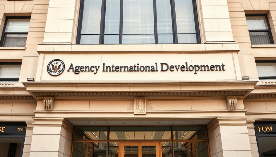 Facade of the US Agency for International Development building, USAID funding cuts impact North Carolina economy.