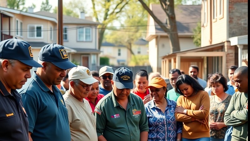Veterans and civilians unite in service, embodying community strength and resilience.
