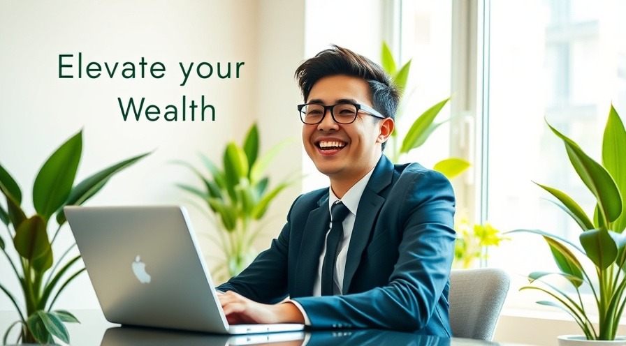 Joyful young professional at a stylish desk, exploring strategies for becoming debt free.