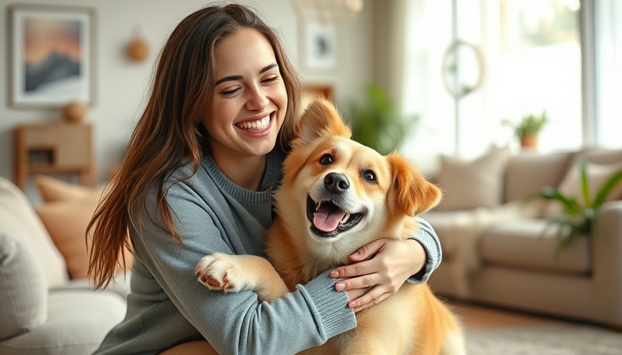 Young woman joyfully hugs her dog, highlighting how pets impact our mental health.