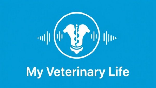 Logo for My Veterinary Life podcast by AVMA, with sound wave graphics.