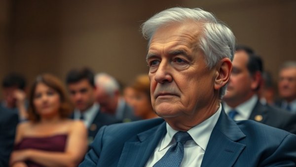 Elderly man in blue suit at formal event, King Charles cancer treatment context.