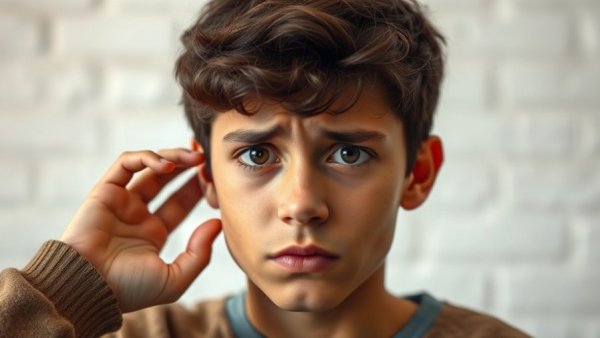 Young person holding ear, illustrating ear pain causes