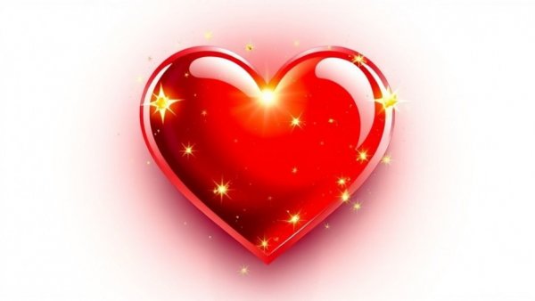 Sparkling red heart emoji with stars