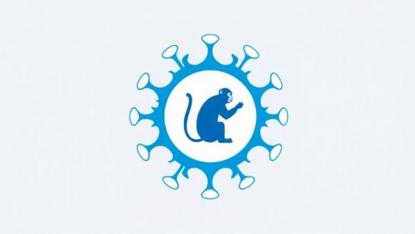 Stylized monkey virus illustration for mpox symptoms 2026.