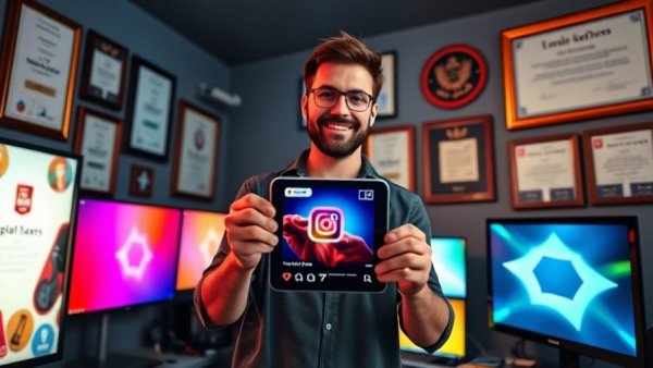 See Pinned Post on Instagram with casual man in a vibrant room.