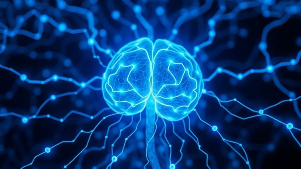 Blue neural network illustrating cognitive decline prevention strategies.