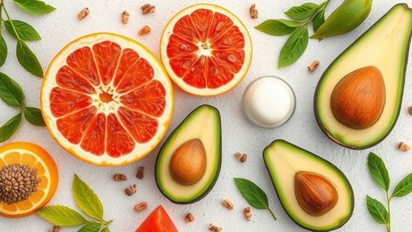 Assorted healthy foods for supporting your microbiome this winter.