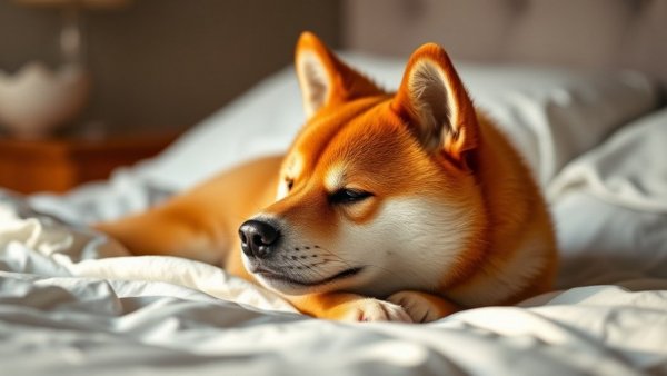 Shiba Inu resting comfortably indoors, dog breeds prone to anxiety.