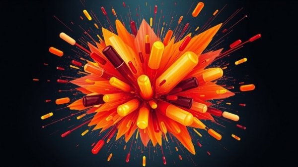 Explosion illustration symbolizing supplement absorption crisis midlife.