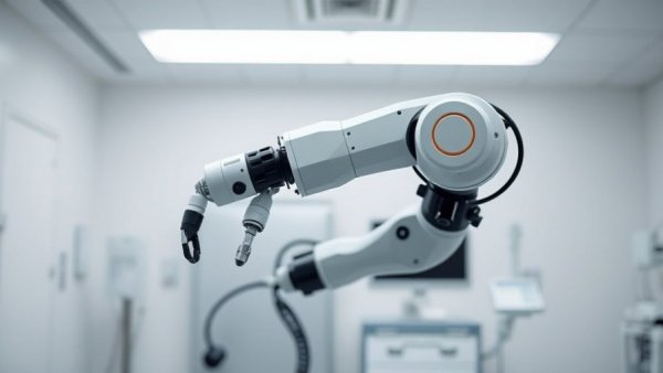 Robotic arm in laboratory setting for service robots in healthcare.
