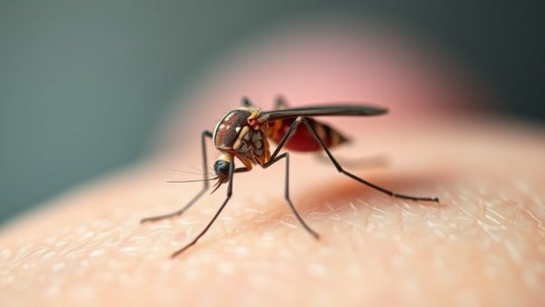 Close-up of mosquito on skin showing need for mosquito control.