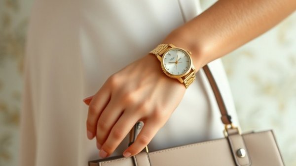 Elegant tennis bracelet and watch paired with designer bag, perfect for everyday jewelry.