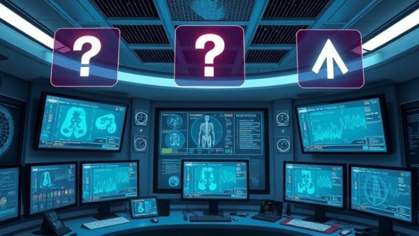 AI-assisted healthcare experience signals in a digital control room.