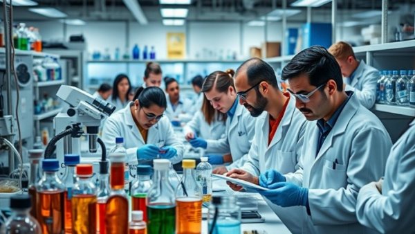 Scientists researching applications of Cathepsin B protein in lab.