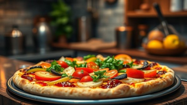 Freshly baked pizza emphasizing stopping food intake before bed.