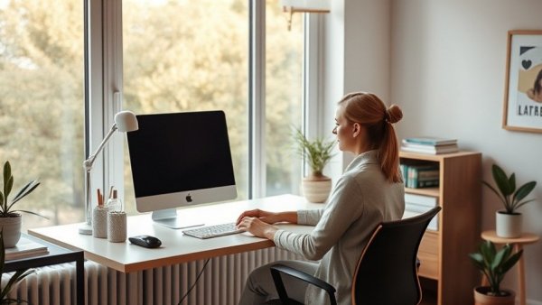 Comfortable workspace setup for overcoming the Sunday Scaries.