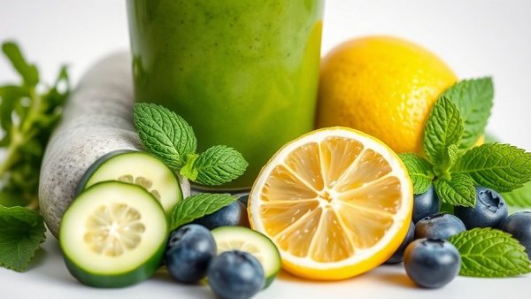 Greens and Superfood Powders Energy Recovery ingredients displayed vibrantly.