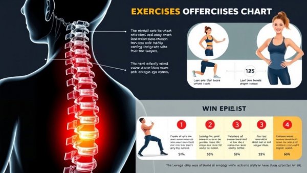 Comparison of exercises for low back pain relief with spine anatomy.