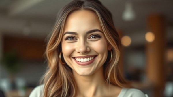 Smiling woman in portrait for preventing osteoporosis in midlife women.