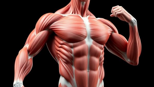 Isometric holds for older adults, muscular anatomy illustration.