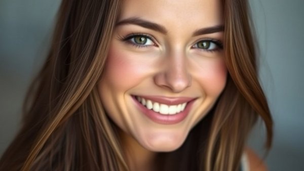 Portrait of a smiling woman for stress reduction concept