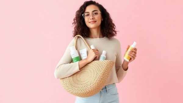 Spring wellness trends featuring fashionista with wellness products.