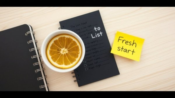 Healthy morning habits: tea and to-do list for a fresh start.
