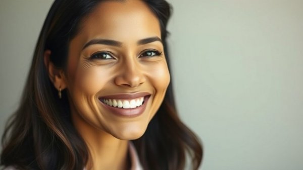 Confident woman smiling, symbolizing positivity and success
