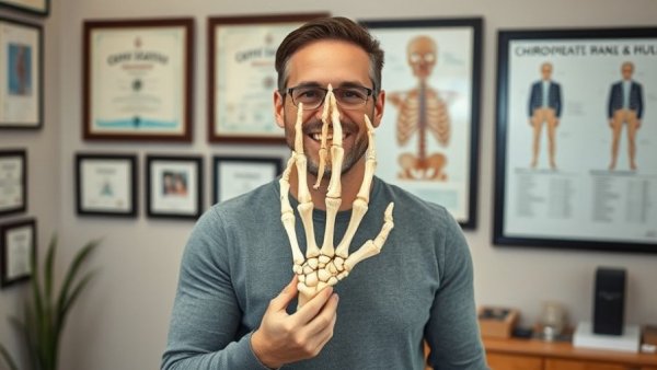 Chiropractic treatment claims: Skeletal hand model in office