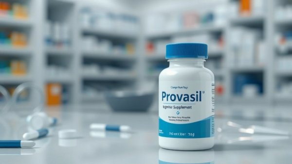 Provasil side effects bottle on pharmacy counter.