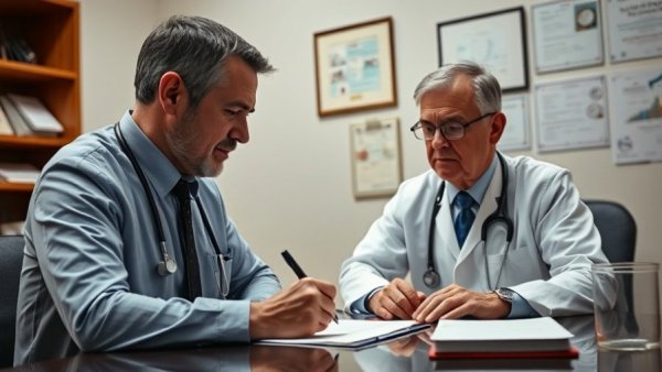 Doctor consulting with patient about the weight loss medication selection process.