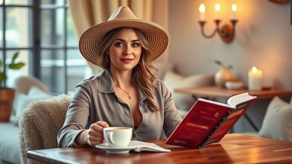 Woman enjoys coffee and book, symbolizing afternoon slump nutrition.