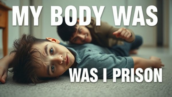 Young man on floor with chronic pain, highlighted scene.