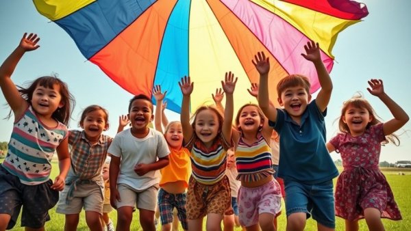 Children enjoying summer camp activities outside.