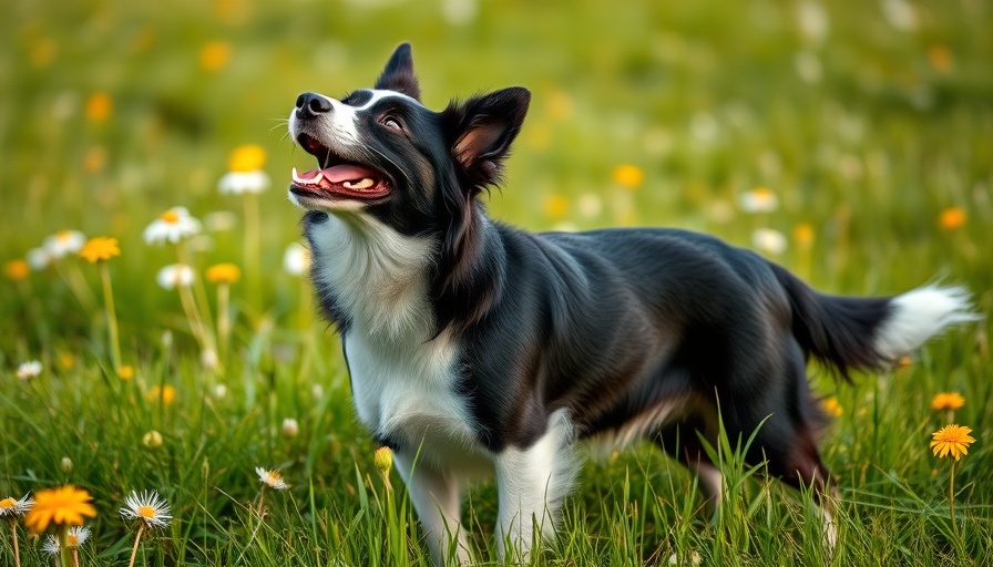 Joyful dog in grassy field, relevant to Dog Dementia Signs and Help.