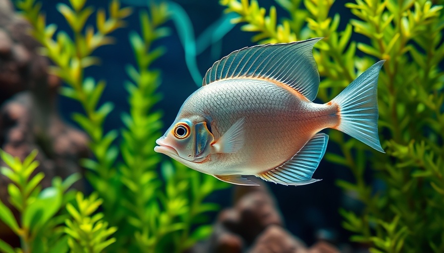 Silvery angelfish swimming in vibrant aquarium; Angelfish Fun Facts.