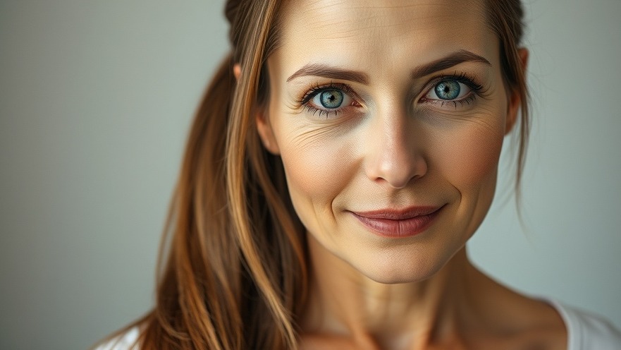 Close-up of a woman in her 40s showcasing Botox injections for facial symmetry improvements.