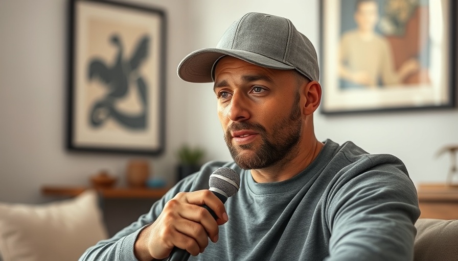 Focused man with cap discussing hairline design indoors.