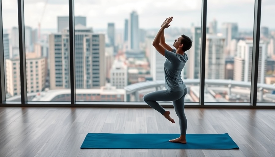 Simple tips to look younger: Yoga pose by window.