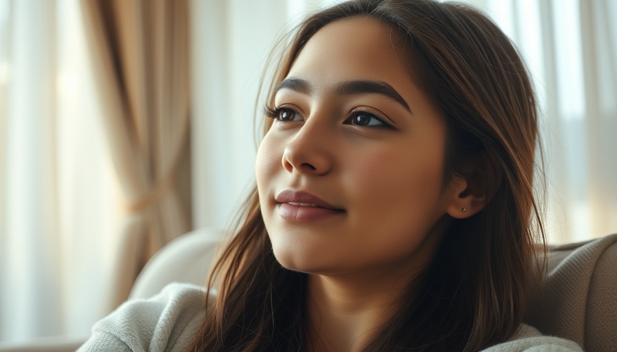 Young woman with natural expression, soft indoor light