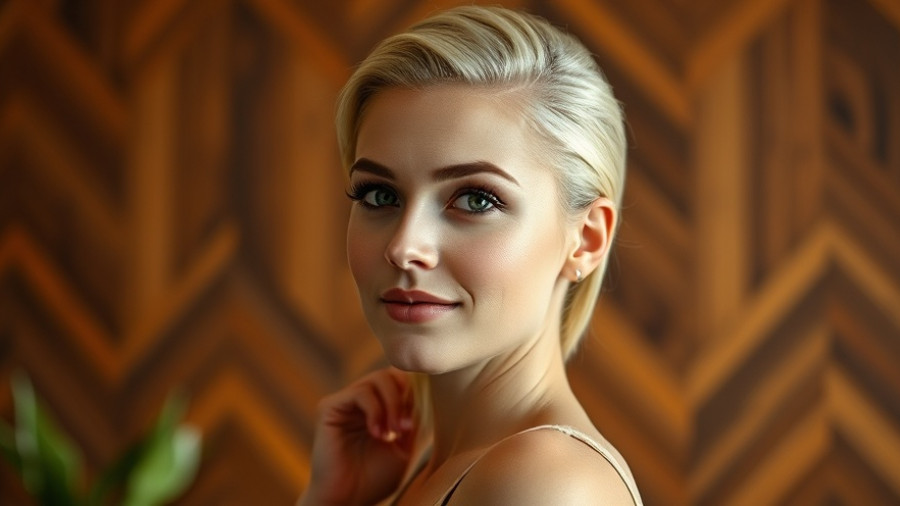 Elegant woman showcasing honey silk blonde hair trend