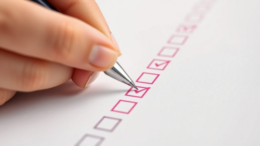 Checklist being marked with pink checks for mommy makeover preparation.