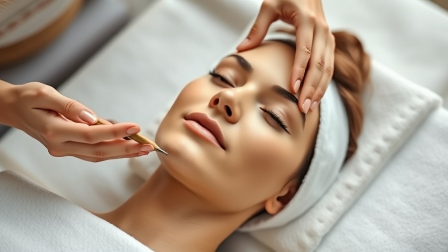 Young woman receives aesthetic dermatology treatment in spa.