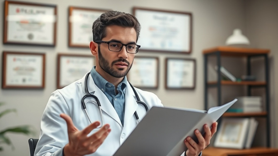 Doctor discusses options for under-eye hollowing in an informative setting.