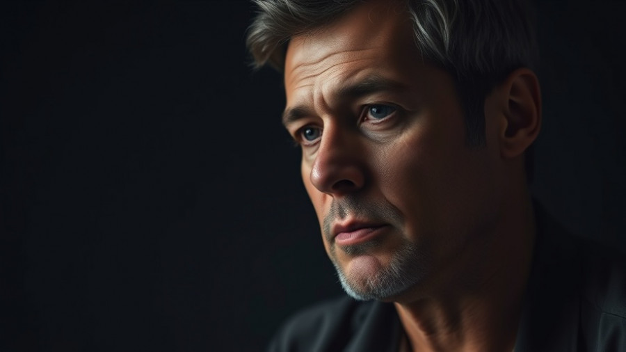 Thoughtful man reflecting on life changes, stopped performing facelifts.