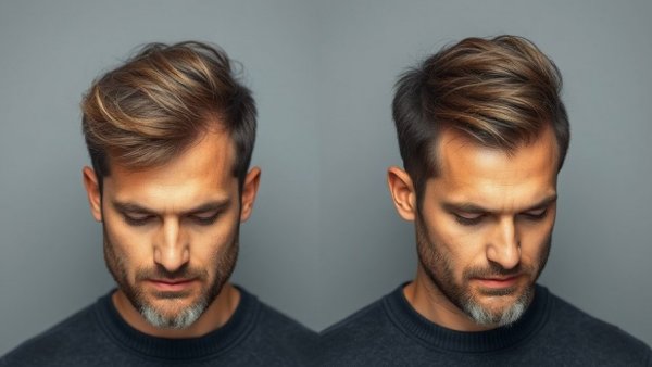 Hair restoration journey transformation before and after.