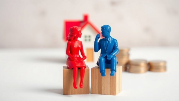 Symbolic figures illustrating financial planning post high-net-worth divorce.
