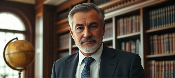 ethical decision-makers, resolute expression, championing values ethics, photorealistic, classic library with wooden interiors and globe, highly detailed, subtle elements of elegance, fine grain render, rich browns, subdued side lighting, shot with a 85mm lens.