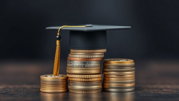 Financial planning for Illinois college support after divorce, coins with cap.